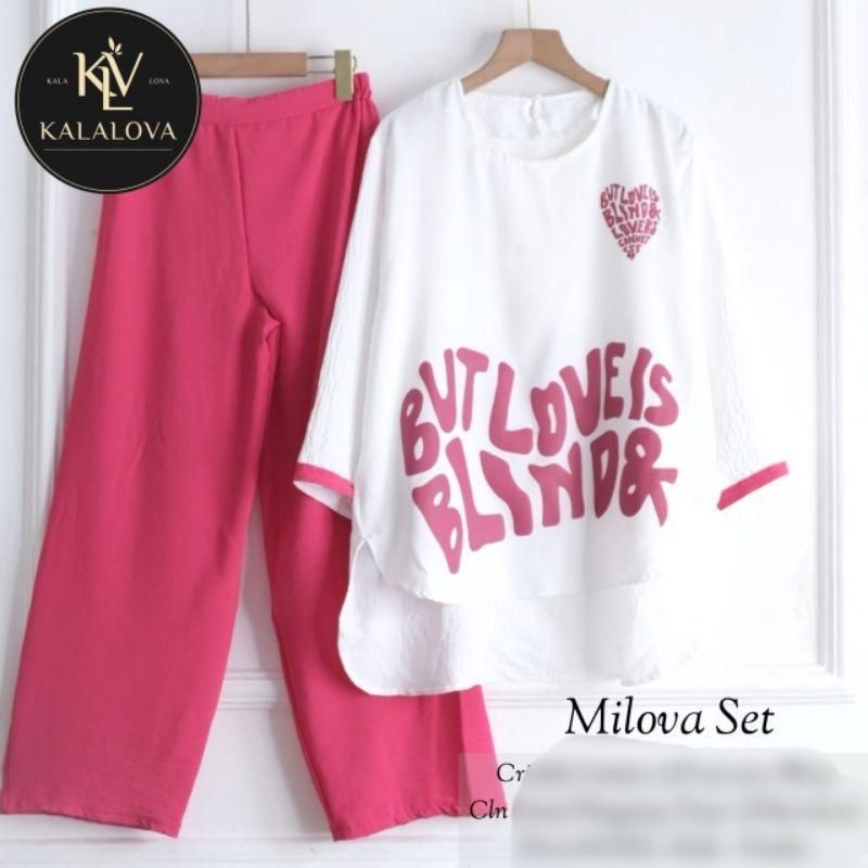 MILOVA SET/SETELAN CRINKLE SABLON SUBLIN PRINTING LD 110CM