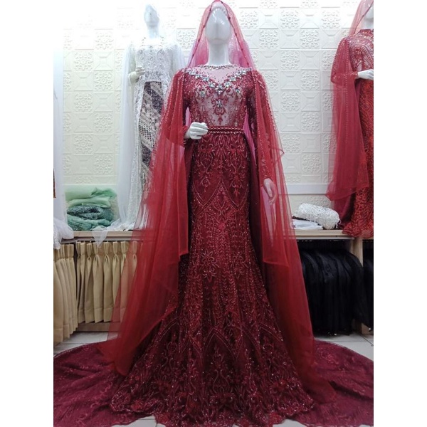 GAUN PENGANTIN BALERO | GAUN JUBAH|BAJU WEDDING BEREKOR | GAUN MEWAH PAYETAN | BAJU PENGANTIN MODERN