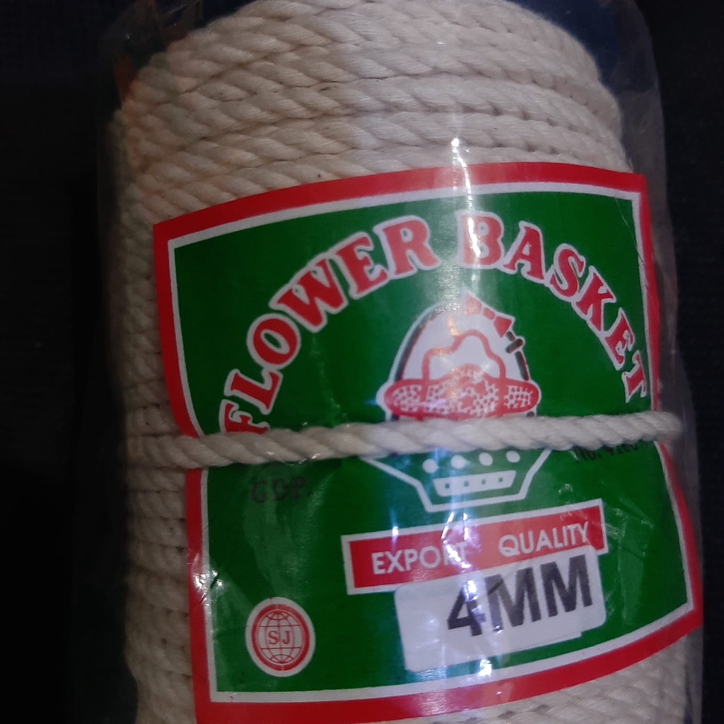Tali tambang katun kepang 4mm