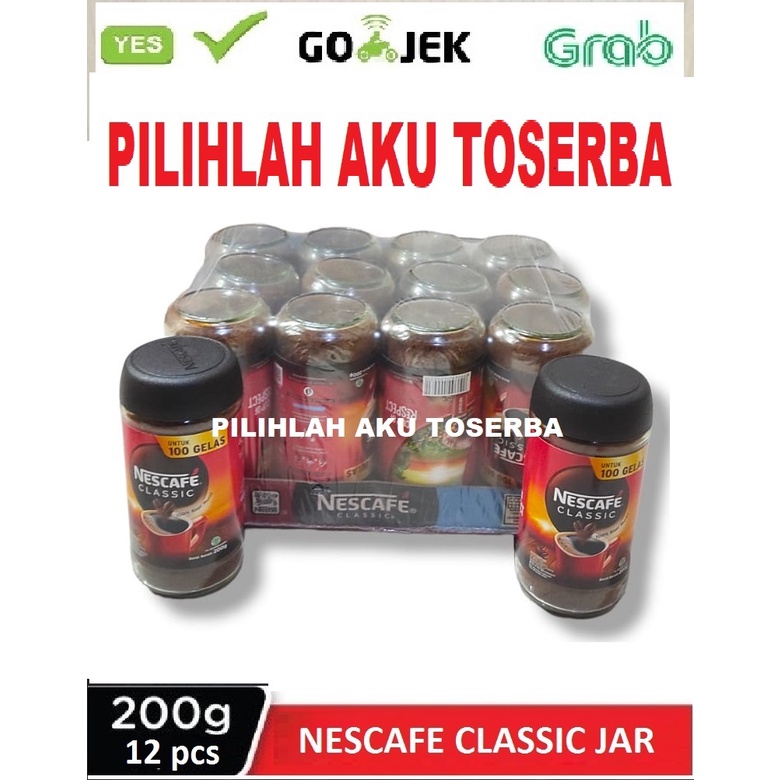 Kopi Nescafe Classic Jar Robusta 200 gr - 1 DUS ISI 12