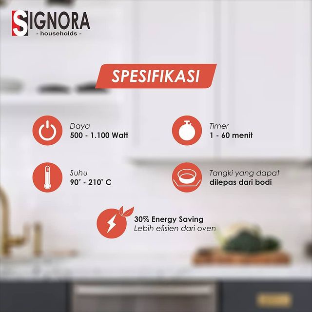 Digital Air Fryer Signora Kapasitas 5 Liter / Menggoreng Tanpa Minyak