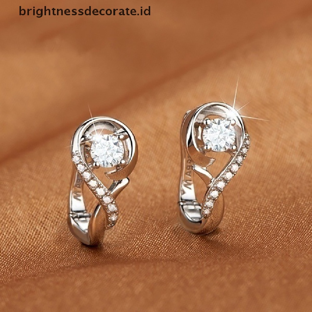 [Birth] Anting Penurun Berat Badan Cubic Zirconia Earrings Stimulasi Titik Akupuntur Pembakar Lemak [ID]