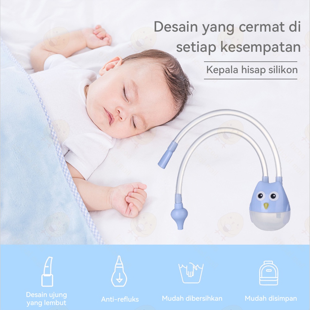 Lacoo Sedotan ingus bayi bentuk selang Alat penyedot ingus bayi lucu Alat sedot ingus bayi Pembersih hidung bayi