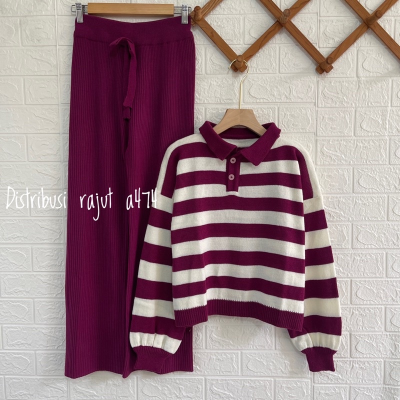 ONESET SWEATER STARLA ATASAN LENGAN PANJANG SETELAN CELANA KULOT