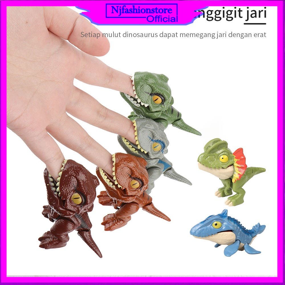 Figure mainan dinosaurus Dinosaur Snap Squad/mainan dinosaurus karet anak laki laki NJFS