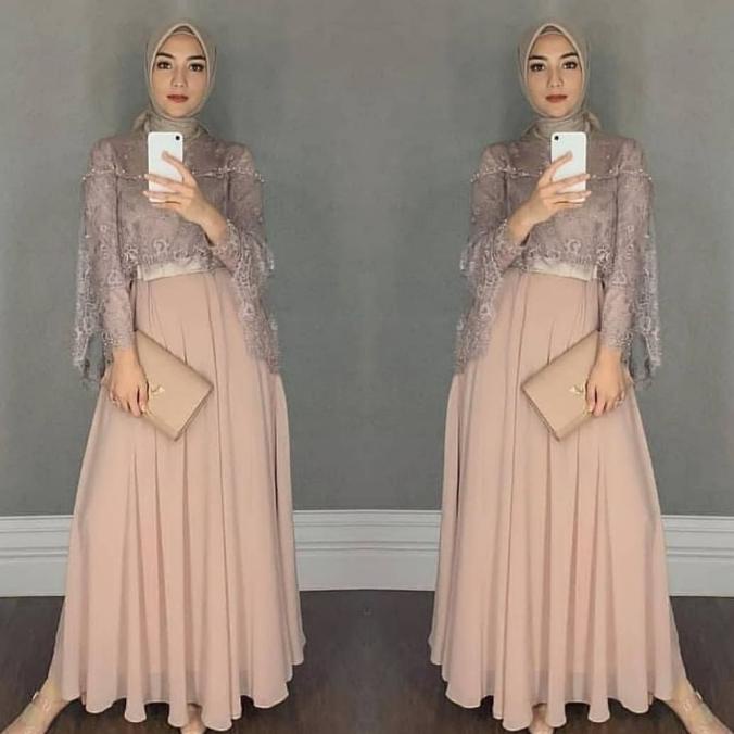 Maxi Dress Chikita Gamis Pesta Brukat Tile Gamis Lebaran Gamis Terbaru