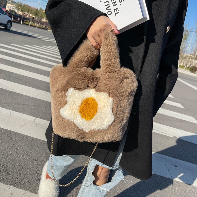 Red Tas mewah terbaru telur rebus wanita jaring merah gaya asing tas besar rantai tangan satu bahu t