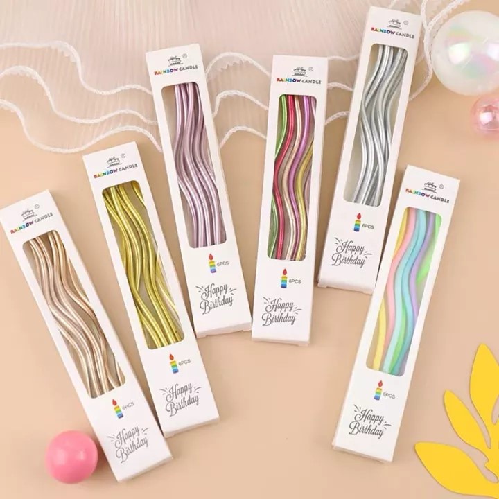 Lilin Spiral Metalik Birthday Candle Premium / Lilin Ulang Tahun
