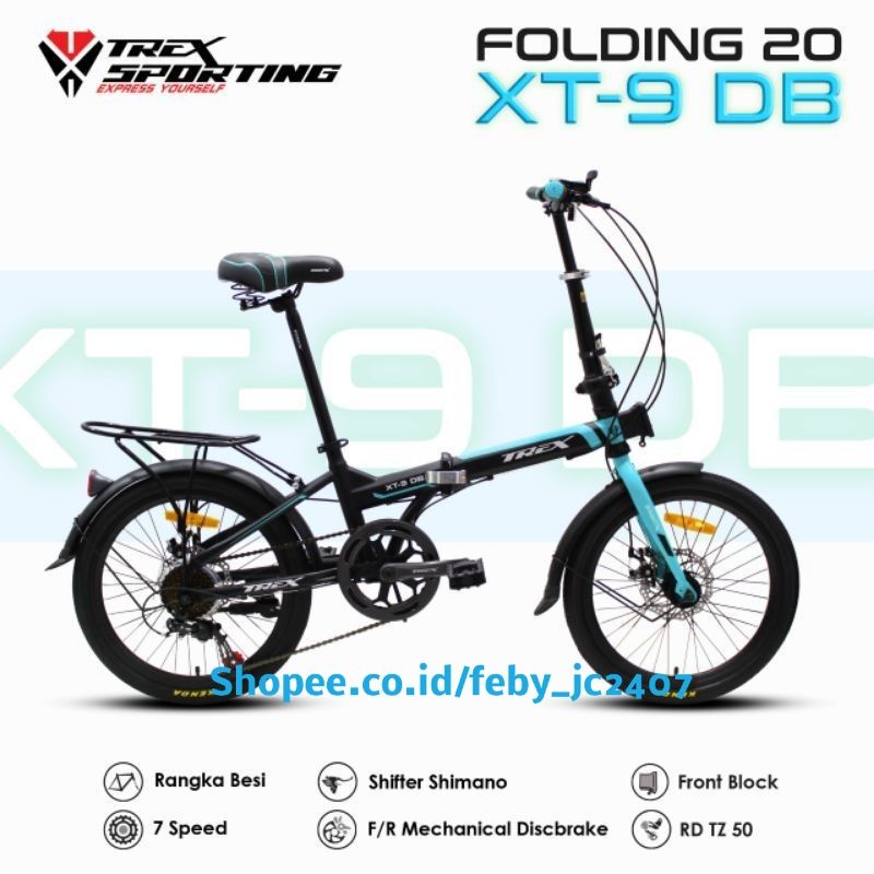 Trex Xt 9 db Sepeda Lipat 20 Inch Trex Xt 9 db Disc Brake 7 Speed