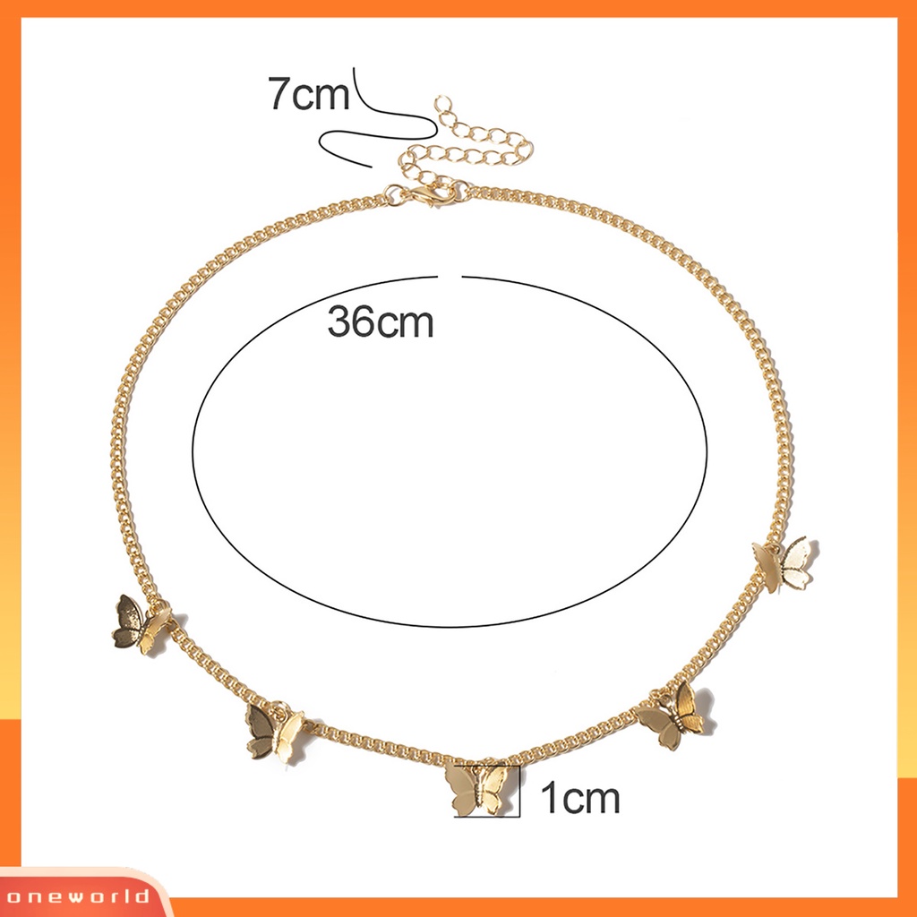 {oneworld} Kalung Rantai Adjustable Gaya Alloy 5liontin Kalung Untuk Pacaran