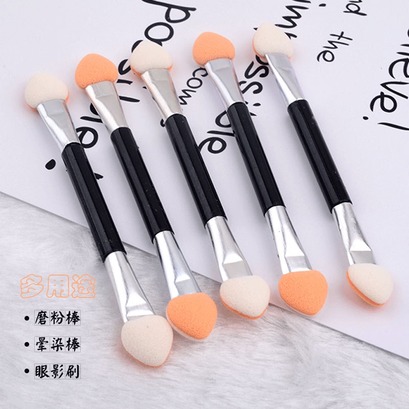 Sponge stick set chrome powder isi 10 pcs /spon eyeshadow / sponge stick / spon powder nailart 10pcs/kuas nail art/kuas eyeshadow