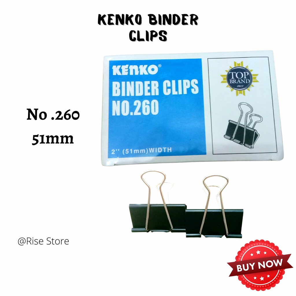 

Binder Clip Kenko No.260/ Binder Clip Kenko No.200/ Binder Clip KenkoNo.155 - Penjepit Kertas Kenko Ukuran 260, 200,dan 155