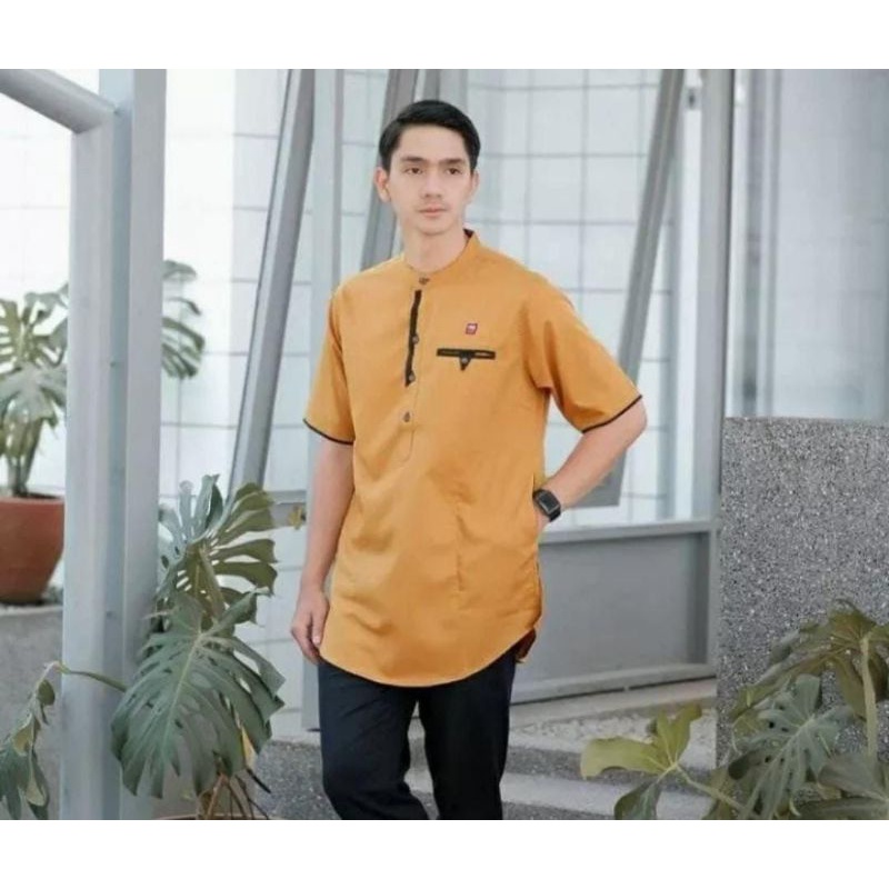 BAJU KOKO KURTA SAGHARA - KURTA DEWASA LENGAN PENDEK - MATERIAL TOYOBO - SIZE M L XL XXL