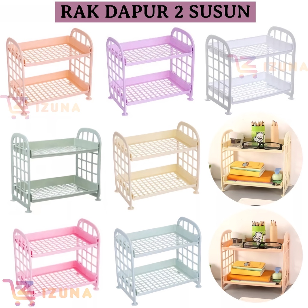 [IZUNA] RAK DAPUR MINI 2 SUSUN / RAK BUMBU / RAK DAPUR / RAK DAPUR SERBAGUNA / RAK PLASTIK / RAK PENYIMPANAN / RAK KAMAR MANDI