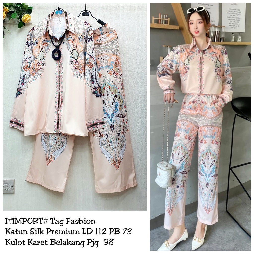 [EL] Setelan Celana Wanita Katun Silk Import Bangkok Premium One Set Celana Kulot