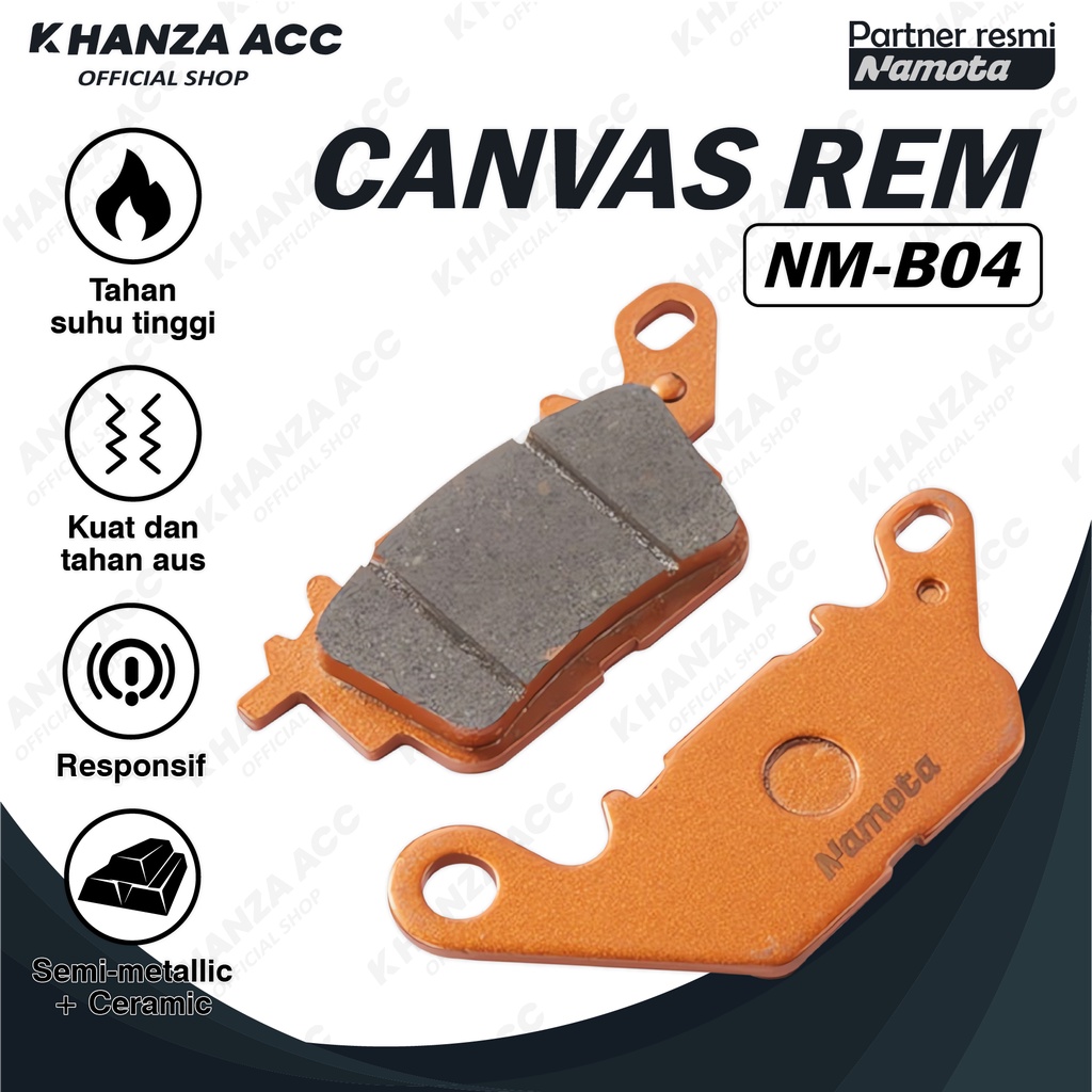 KHANZAACC NAMOTA Kampas Rem Motor Semi-Metallic Ceramic