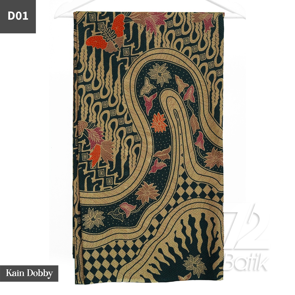 KAIN BATIK PREMIUM Dobby Motif Sungai Kupu Hitam 722772 Cap 72 Jarik Jarit Samping Kebat Panjang Batik Katun Modern Premium Bahan Seragam Batik Pernikahan Kantor Keluarga Murah Kamen Jadi Batik Bali Lembaran