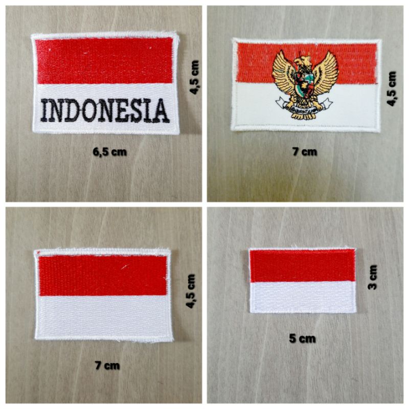 BORDIR/EMBLEM BENDERA INDONESIA ukuran kecil