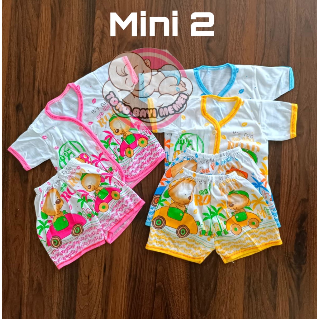 Paket baju bayi dan celana bayi MINI 1 isi 6 pcs bahan katun