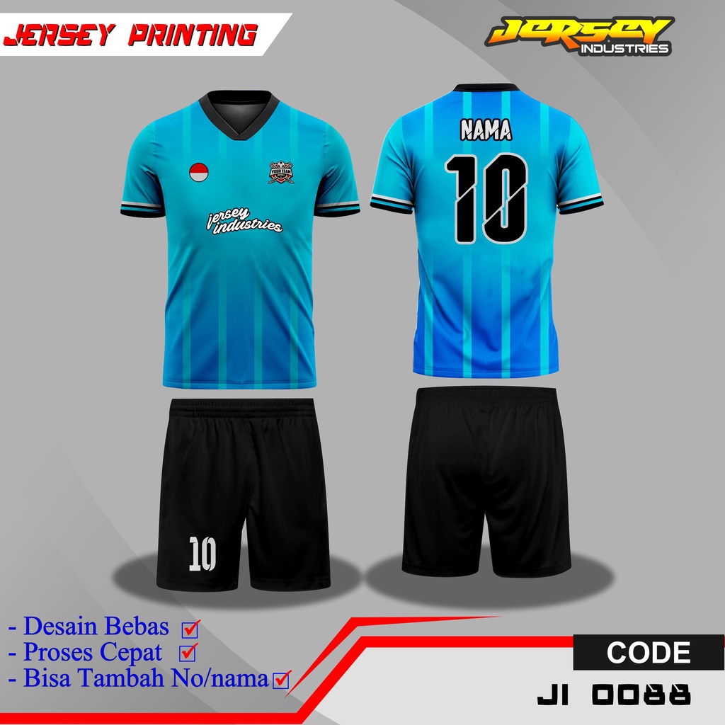 Jersey Olahraga Sepak Bola Full Printing, KAos Jersey Team Futsal, Bisa Tambah Nama Dan Nomor