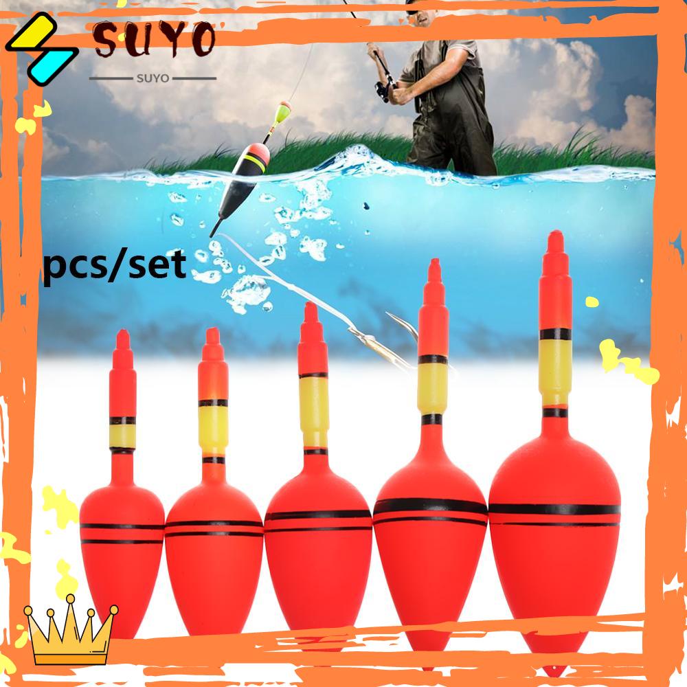 Suyo 5pcs/set Pelampung Malam Memancing Tongkat Lampu Plastik Bobber Kualitas Tinggi