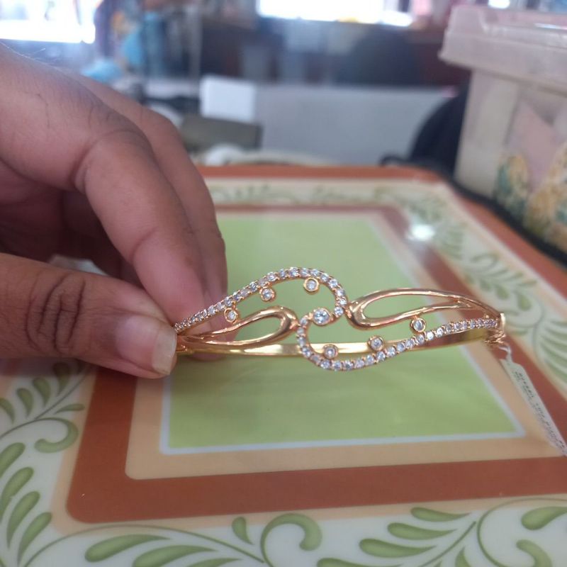 gelang bulat oval mata putih full ubs375