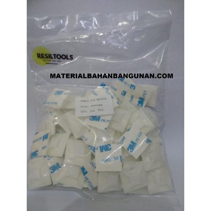 

Kabel Ties Mount 3 x 3 cm Pengait Pengikat Cable tis Tembok 100 pcs citrab44 Ayo Beli