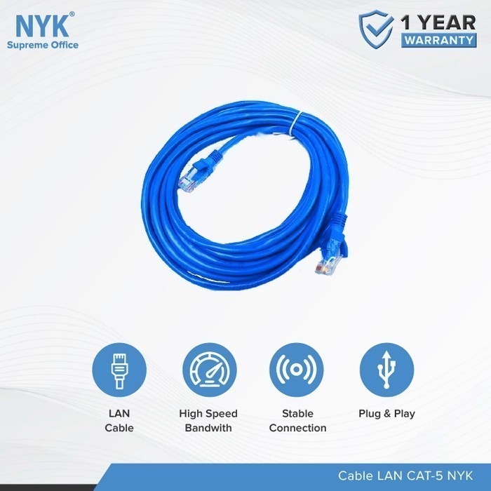 Kabel Lan Cat 5e UTP Cat 5 NYK untuk Kabel Internet Wifi Ethernet Rj45 Garansi Resmi