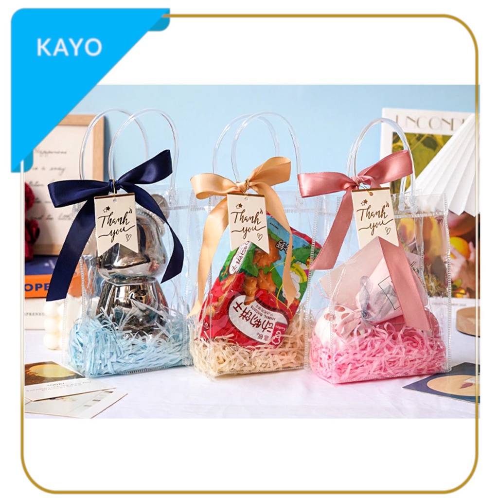 

Tas L tenteng mika transparant goodi bag hampers souvenir snack ualng tahun