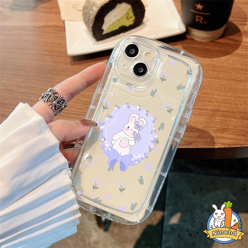 Soft Case Silikon Transparan Motif Bunga Ungu Untuk iPhone 14 13 12 11 Pro Max X Xr Xs Max 8 7 6 6s Plus SE