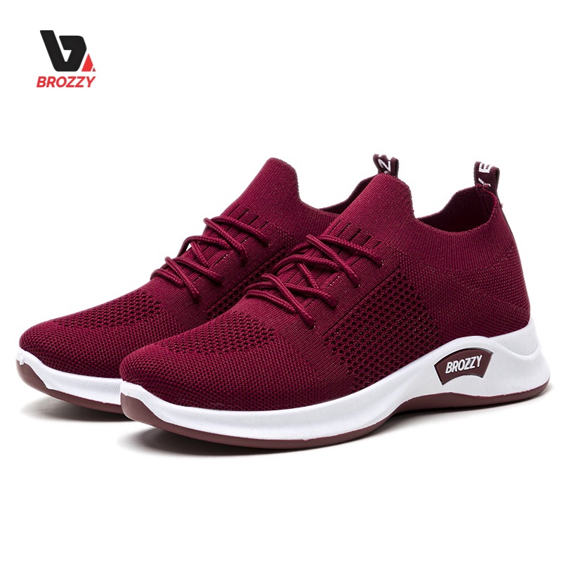 Sneakers Wanita Rajut Sporty Model D10 Sol Lentur Nyaman Tersedia Ukuran 36-41