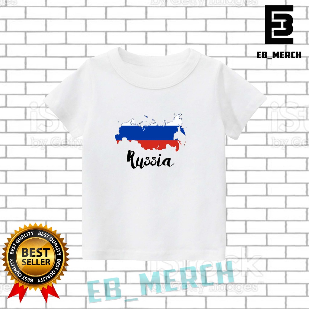 Kaos Anak / Baju Anak / Tshirt Anak Motif NEGARA RUSIA  KEREN BERKUALITAS