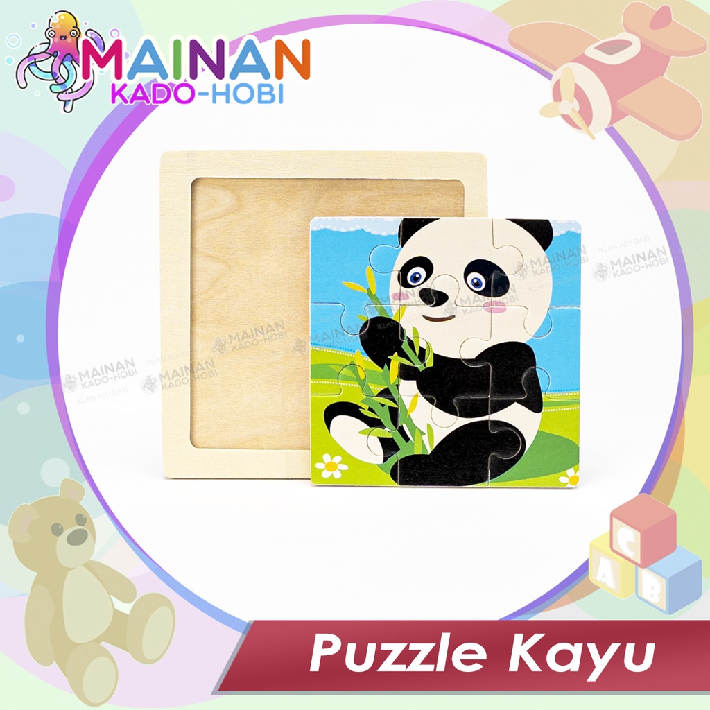 MAINAN EDUKASI ANAK PUZZLE KAYU KARAKTER PANDA SMALL SIZE