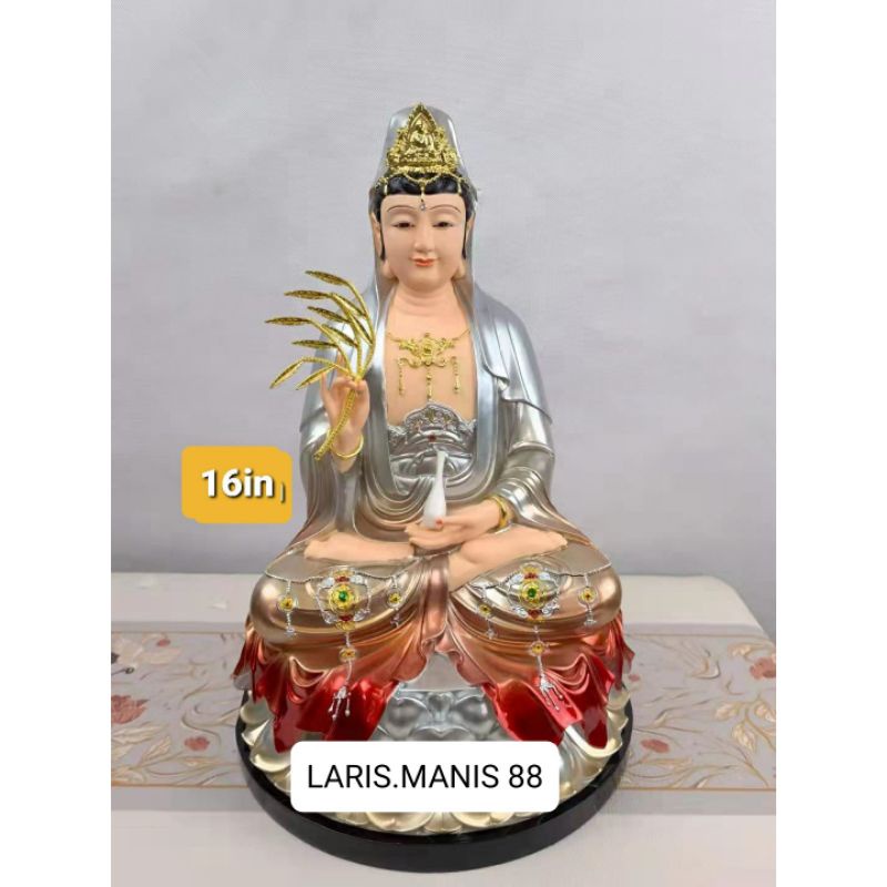 patung dewi kwan im/ guan im/ guan yin/ fiber 16 inch