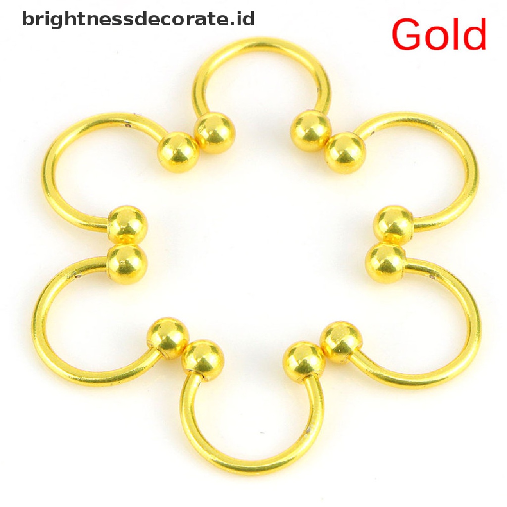 [Birth] 10pcs Stainless Steel Tapal Kuda Bar Bibir Hidung Septum Telinga Cincin Stud Set [ID]