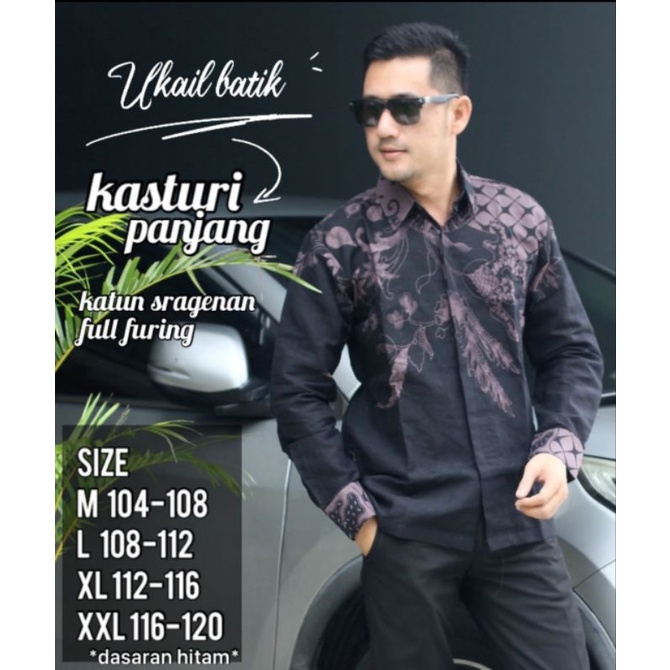 Baju Batik Pria Lengan Panjang Premium Lapis Furing Motif Kasturi Bahan Katun