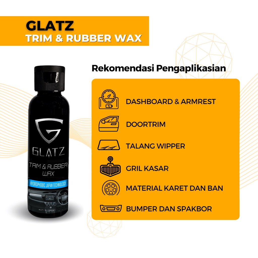 Pengkilap Interior Dashboard Mobil Body Doff Semir Ban Mobil GLATZ Trim and Rubber Wax