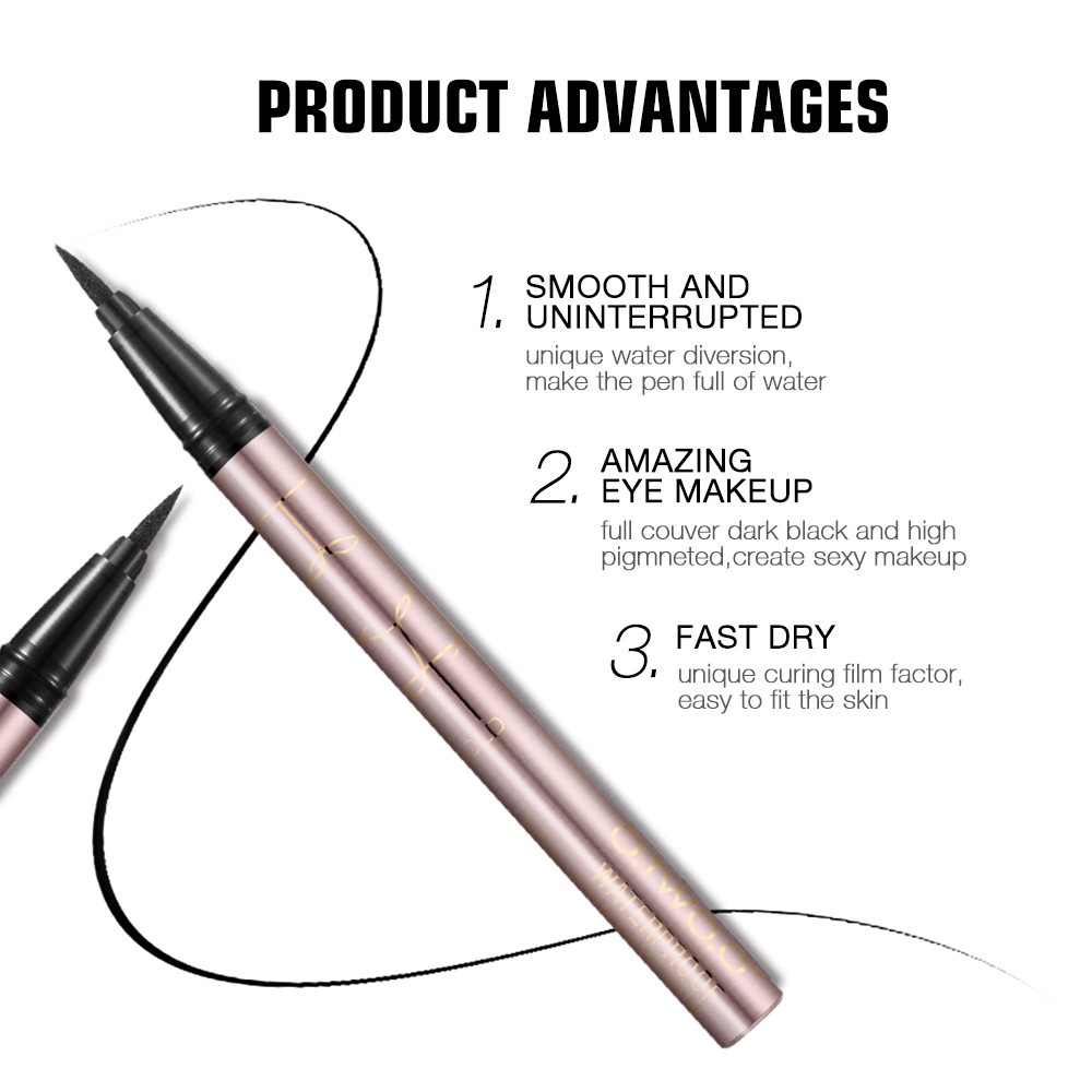 [100%ORIGINAL] O.TWO.O Eyeliner Long Lasting Liquid Eyeliner Waterproof Black/9112