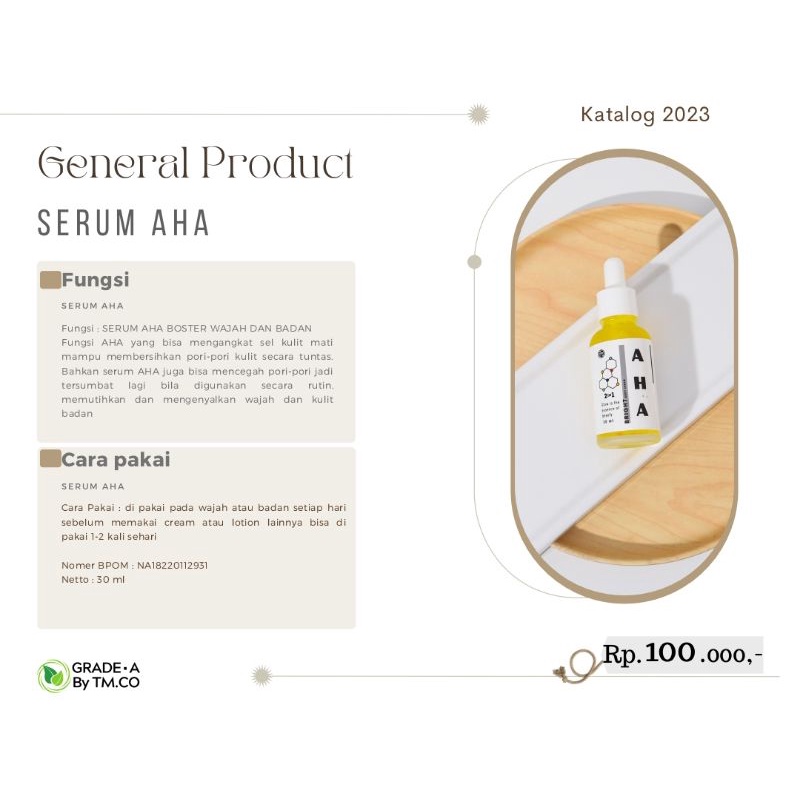 Serum AHA Booster Wajah / Badan Grade A by Tm Co skincare