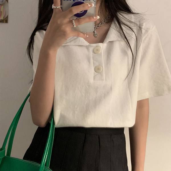 Atasan Wanita Model Kerah Motif Polos - Oversize Top