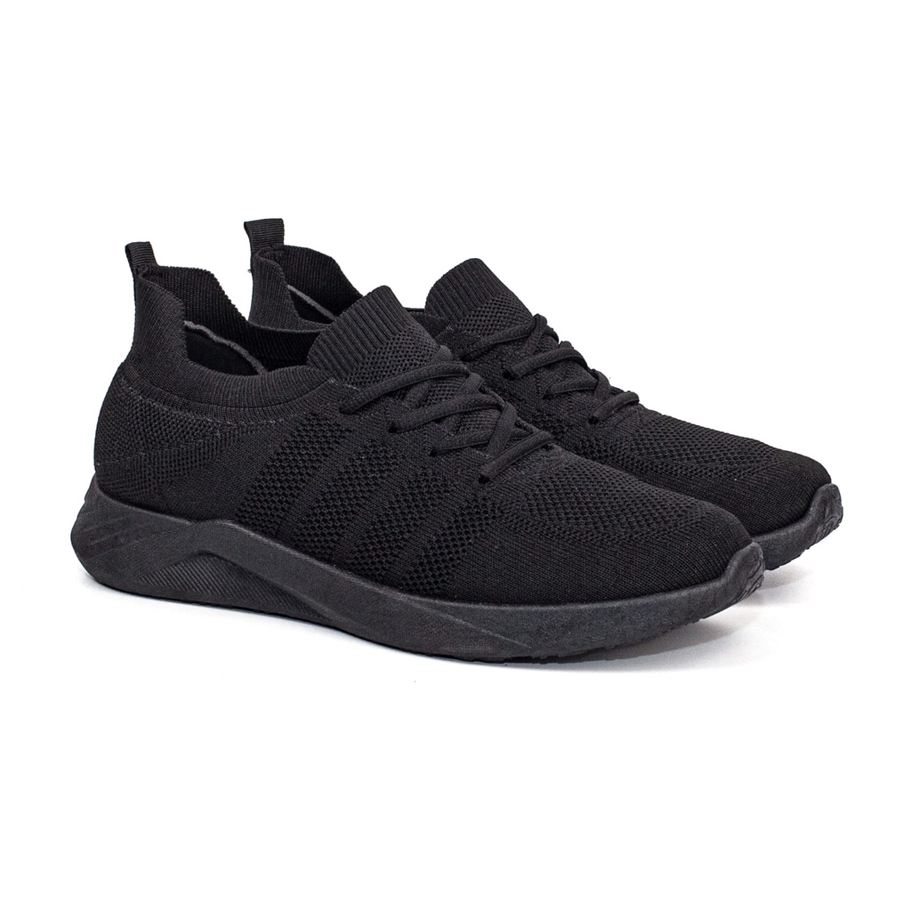 Sailatu - SK805 - H Hitam  Sepatu Rajut Import  Cowok /Sepatu Casual  Olahraga Premium