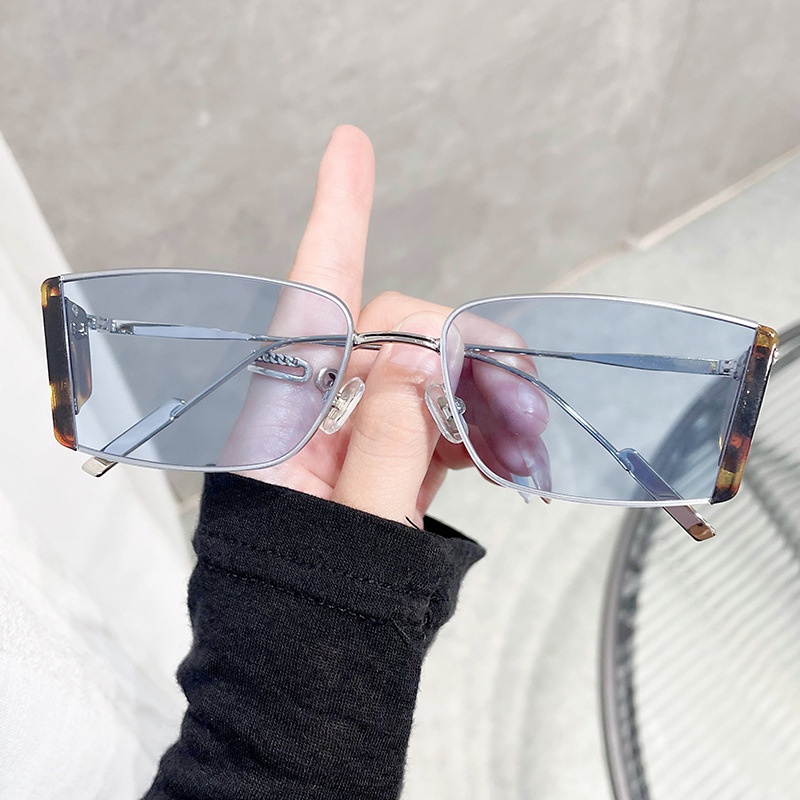 Kacamata Hitam Lensa Hip Hop Ocean Kacamata Bingkai Kecil Metal Untuk Pria Dan Wanita