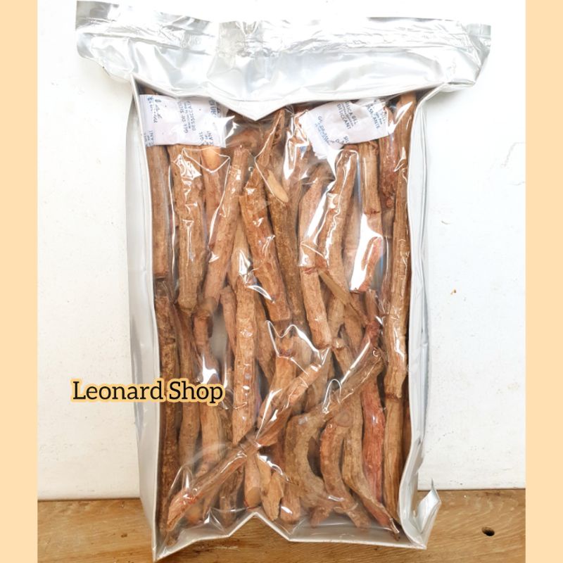 Akar TongkatAli Merah Kalimantan Super Bungkus Isi 500Gr / Kayu Herbal Pasak-Bumi Slice Kecil Vakum