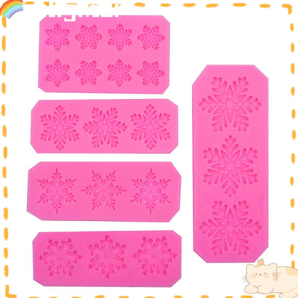 Solighter Cetakan Snowflake 3D Fondant Kue Silikon