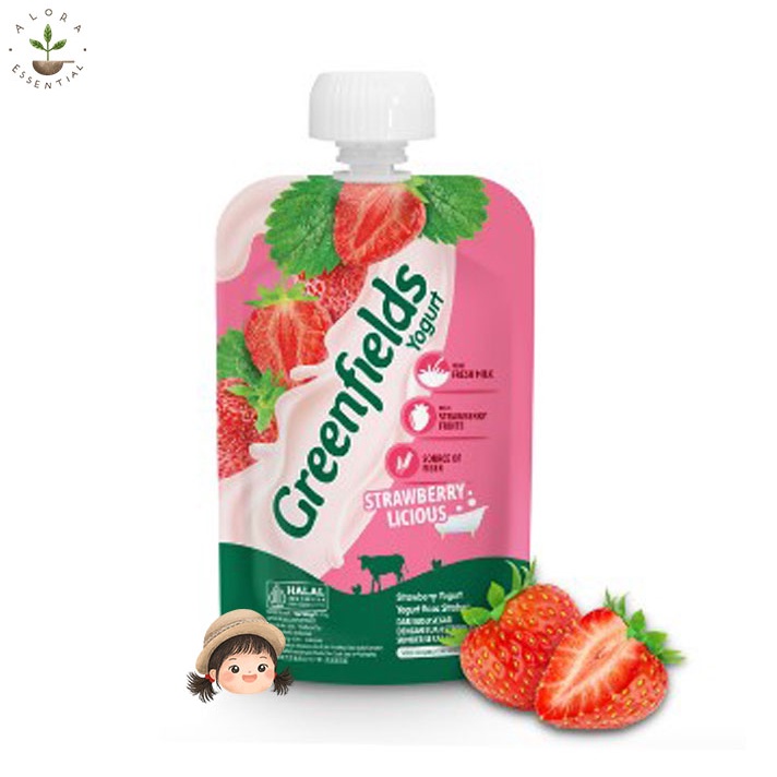 Greenfields Yogurt Pouch Strawberry 110gr