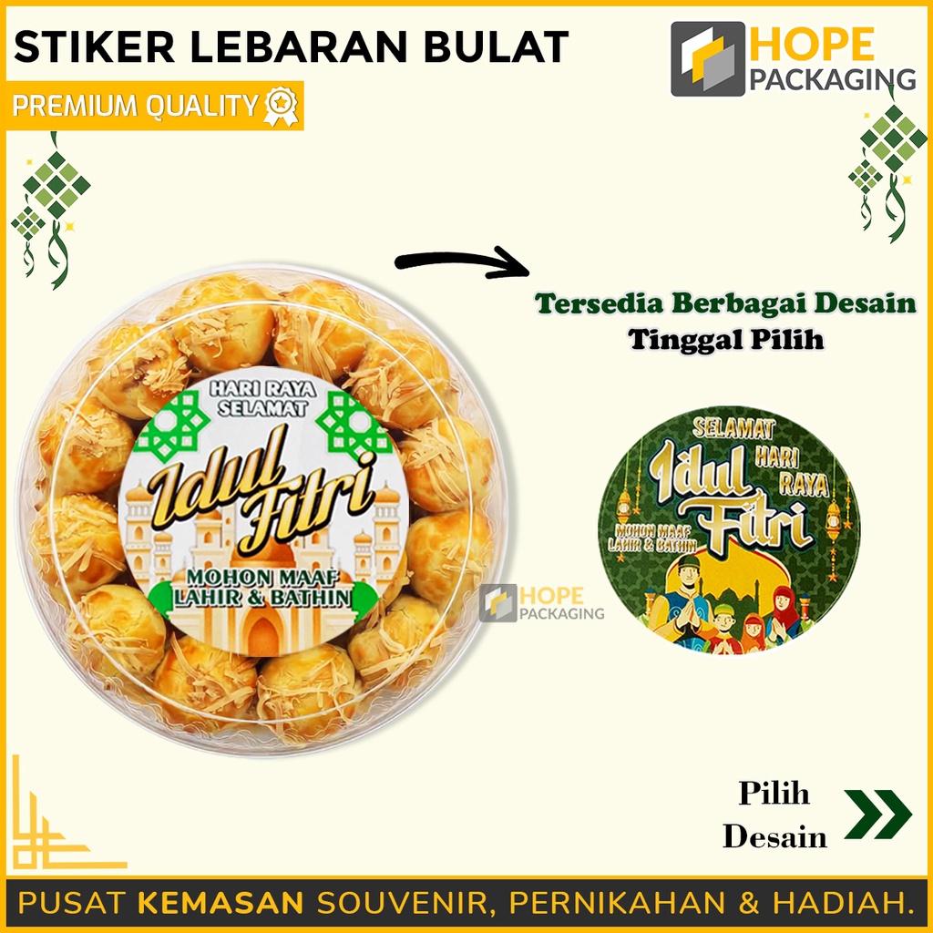 [ ISI 9 PCS ] Stiker Lebaran Bulat /  StiCker Label Makanan / Stiker Thank You | Stiker Toples Kue Kering