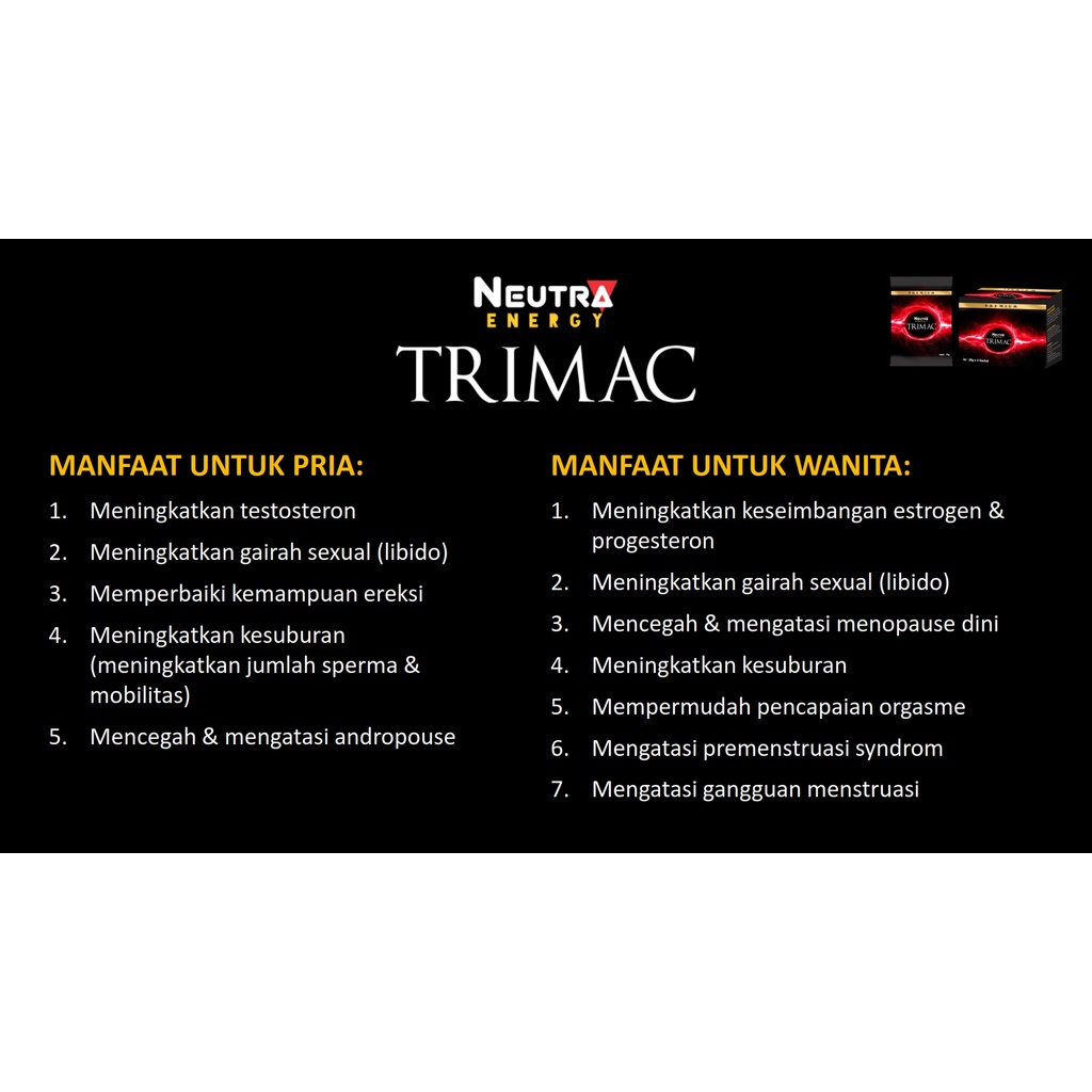 Neutra Trimac Suplemen Herbal Kejantanan Lelaki Andropause Tokcer Obat Vitalitas Pria Alami Peningkat Gairah