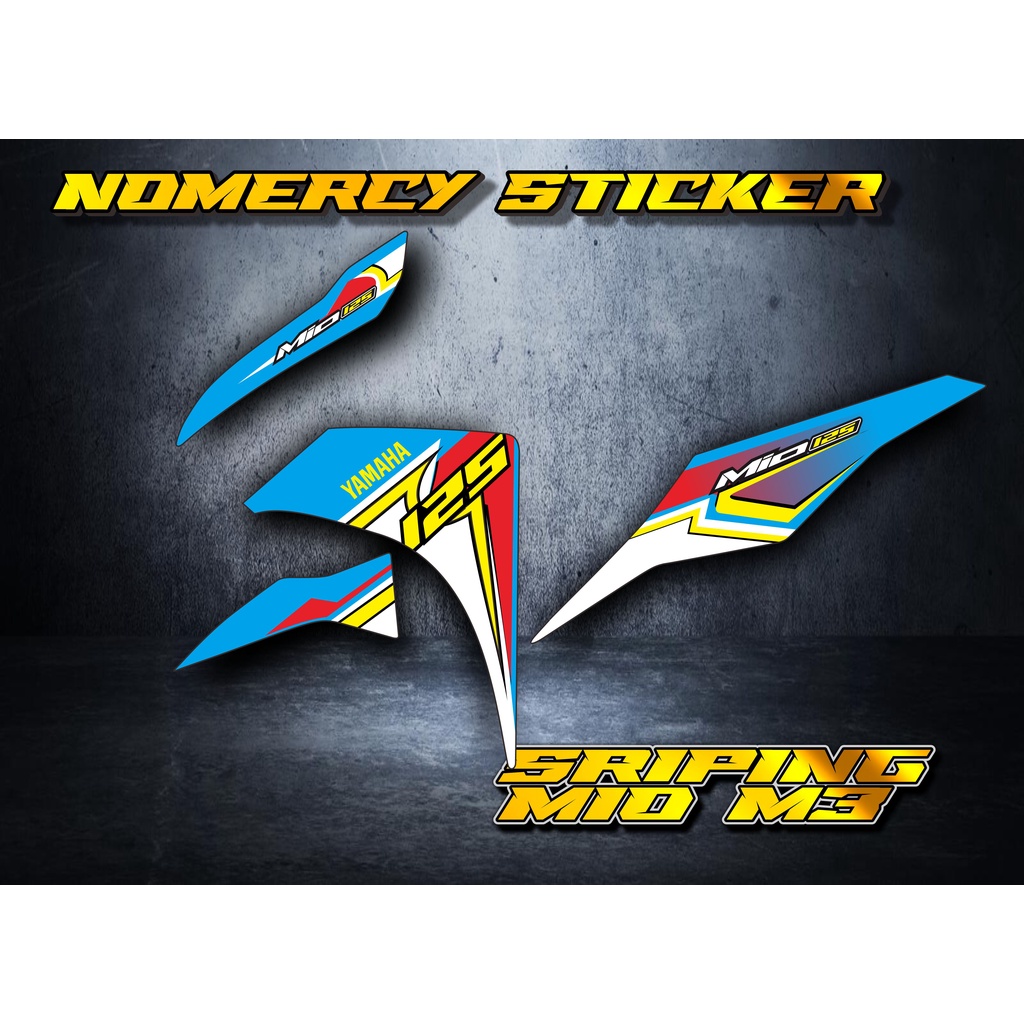 ( COD ) MIO M3 STICKER STRIPING MOTOR YAMAHA MIO M3 BIRU PUTIH MERAH