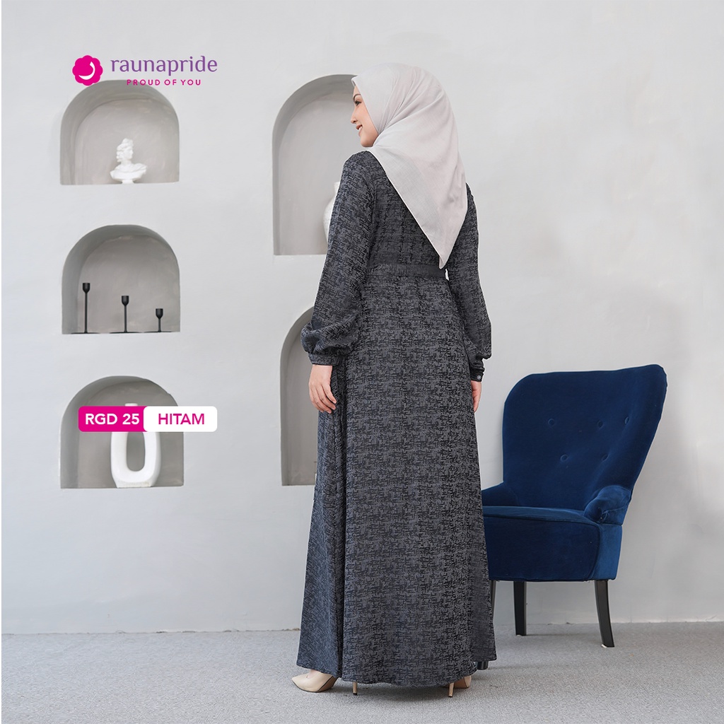 Rauna - Baju Muslim - Gamis Dewasa 25 Hitam-2