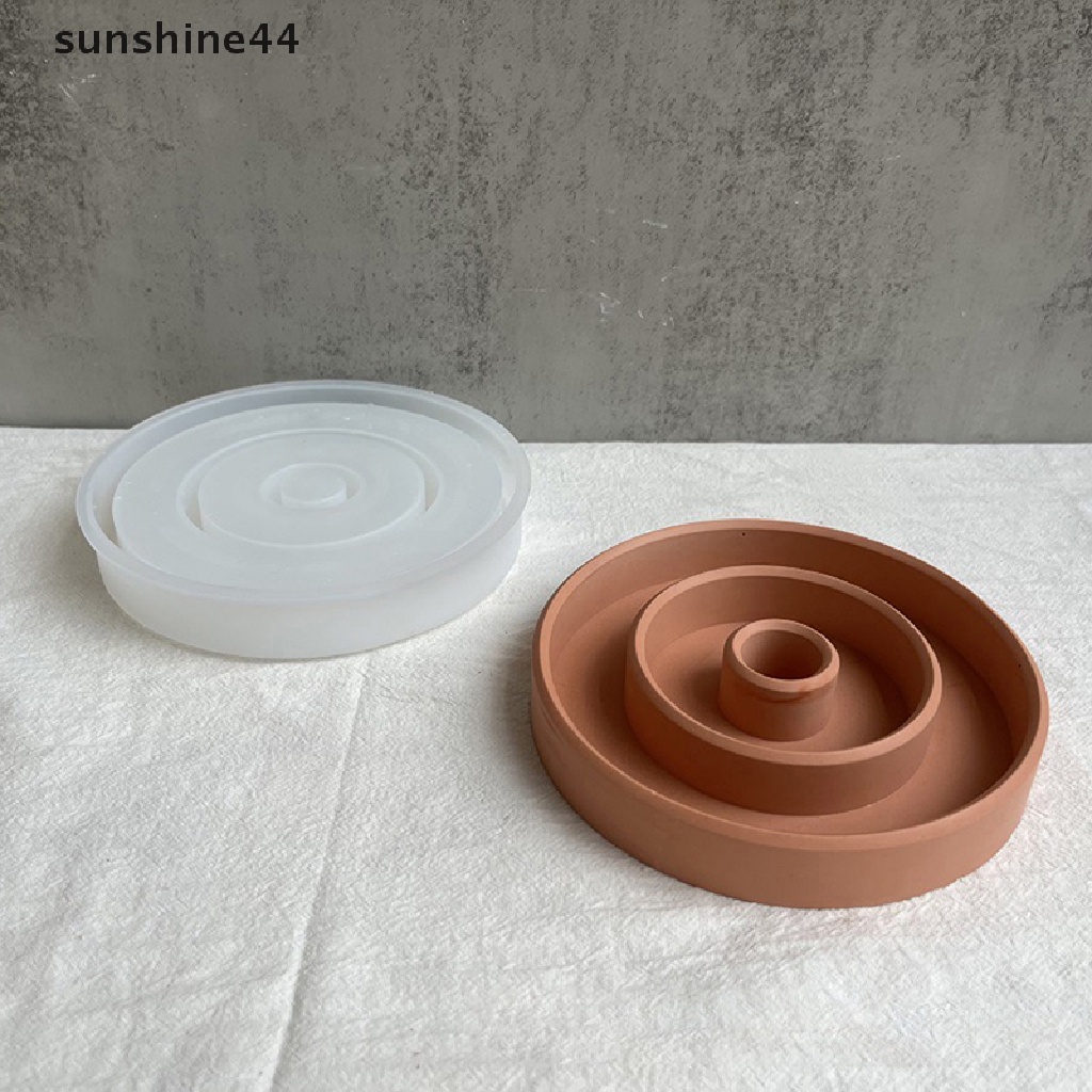 Sunshine Holder Tray Cetakan Lingkaran Silikon DIY Membuat Perhiasan Display Tray Mold.